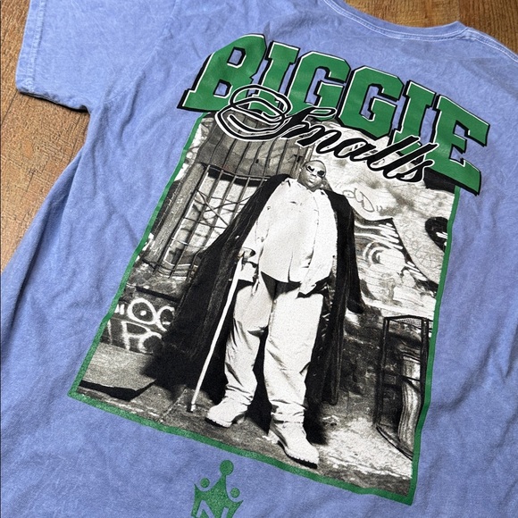 Biggie Smalls bleached Distressed dyed Tee extra large blue - Picture 3 of 6